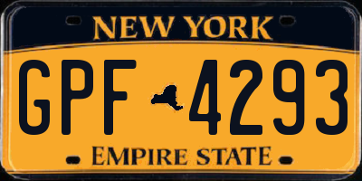 NY license plate GPF4293