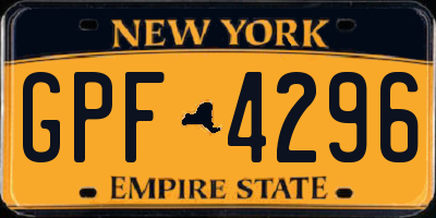 NY license plate GPF4296