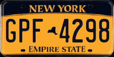 NY license plate GPF4298