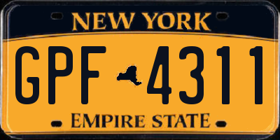 NY license plate GPF4311