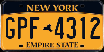NY license plate GPF4312