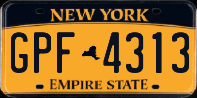 NY license plate GPF4313