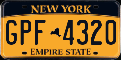 NY license plate GPF4320