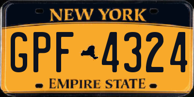 NY license plate GPF4324