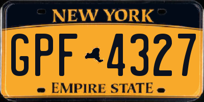NY license plate GPF4327