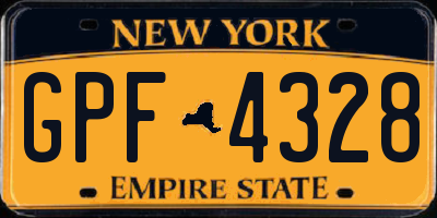 NY license plate GPF4328