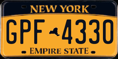 NY license plate GPF4330