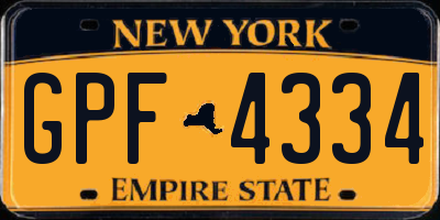 NY license plate GPF4334