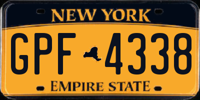 NY license plate GPF4338