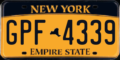 NY license plate GPF4339