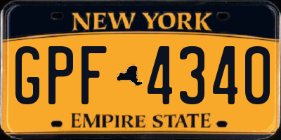 NY license plate GPF4340