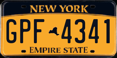 NY license plate GPF4341