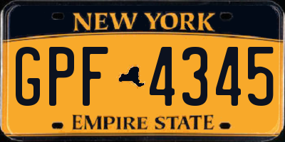 NY license plate GPF4345