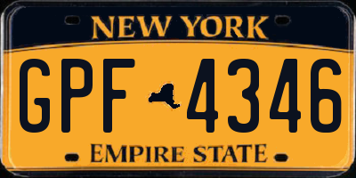 NY license plate GPF4346