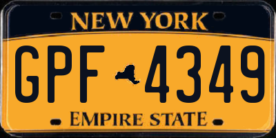 NY license plate GPF4349