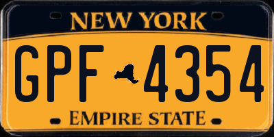 NY license plate GPF4354