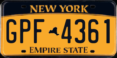 NY license plate GPF4361