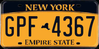 NY license plate GPF4367