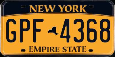 NY license plate GPF4368