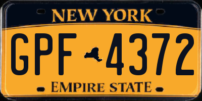 NY license plate GPF4372