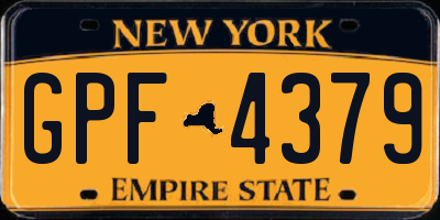 NY license plate GPF4379