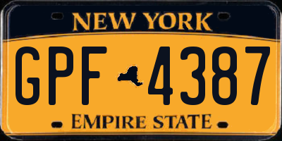 NY license plate GPF4387