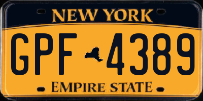 NY license plate GPF4389