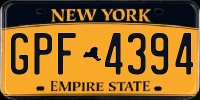 NY license plate GPF4394