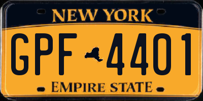 NY license plate GPF4401