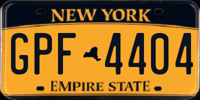 NY license plate GPF4404