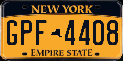 NY license plate GPF4408