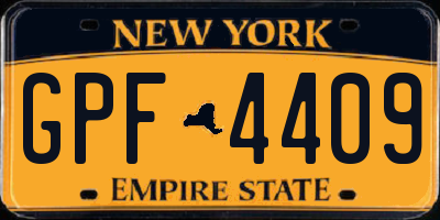 NY license plate GPF4409