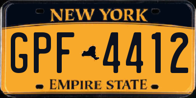 NY license plate GPF4412
