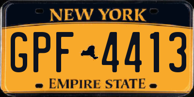 NY license plate GPF4413