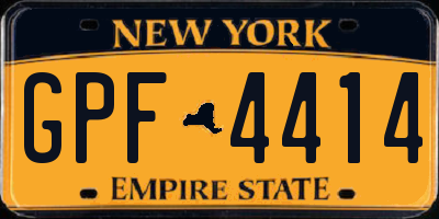 NY license plate GPF4414