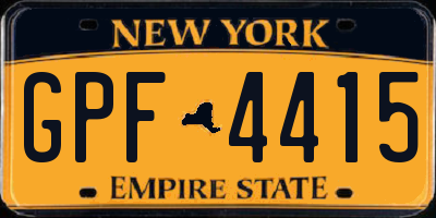 NY license plate GPF4415