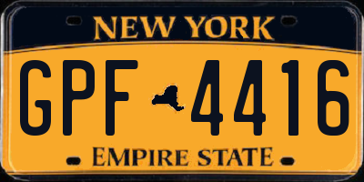 NY license plate GPF4416