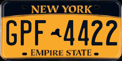 NY license plate GPF4422