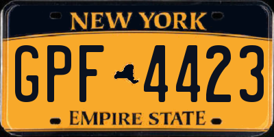 NY license plate GPF4423