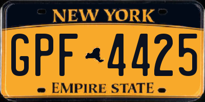 NY license plate GPF4425
