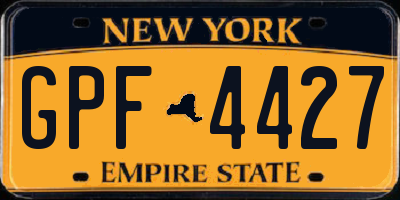 NY license plate GPF4427