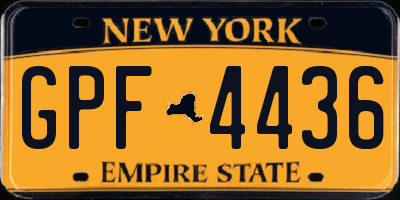 NY license plate GPF4436