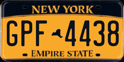NY license plate GPF4438