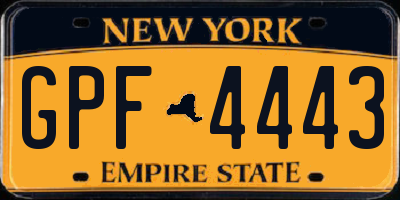 NY license plate GPF4443