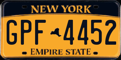 NY license plate GPF4452