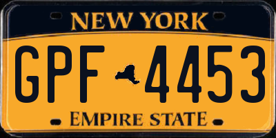 NY license plate GPF4453