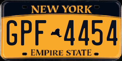 NY license plate GPF4454