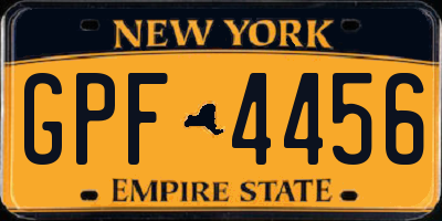 NY license plate GPF4456