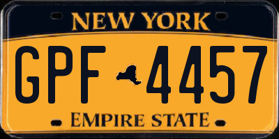 NY license plate GPF4457