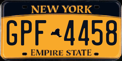 NY license plate GPF4458